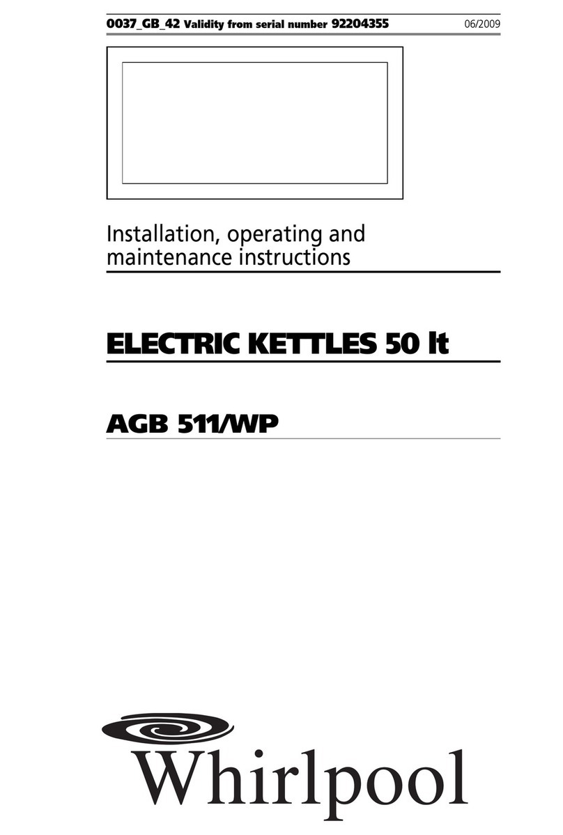 Whirlpool AGB 511/WP Installation, operating and maintenance instructions