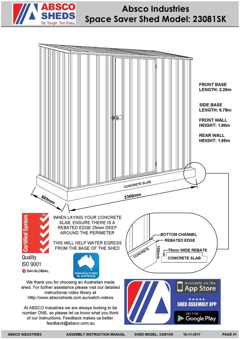 ABSCO SHEDS Space Saver 23081SK manual