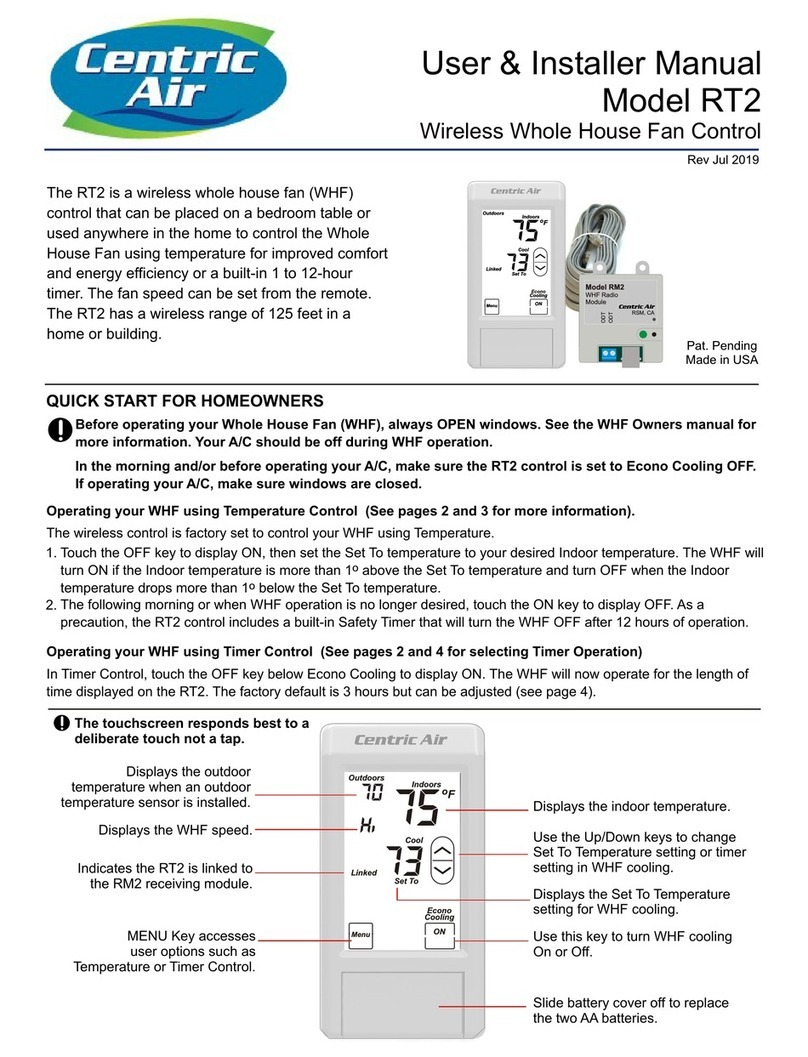 Centric Air RT2 User& installer's manual
