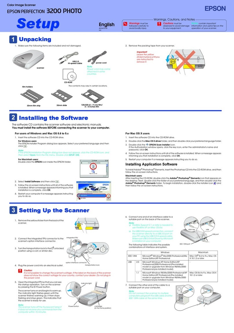 Epson Perfection 3200 Photo User manual