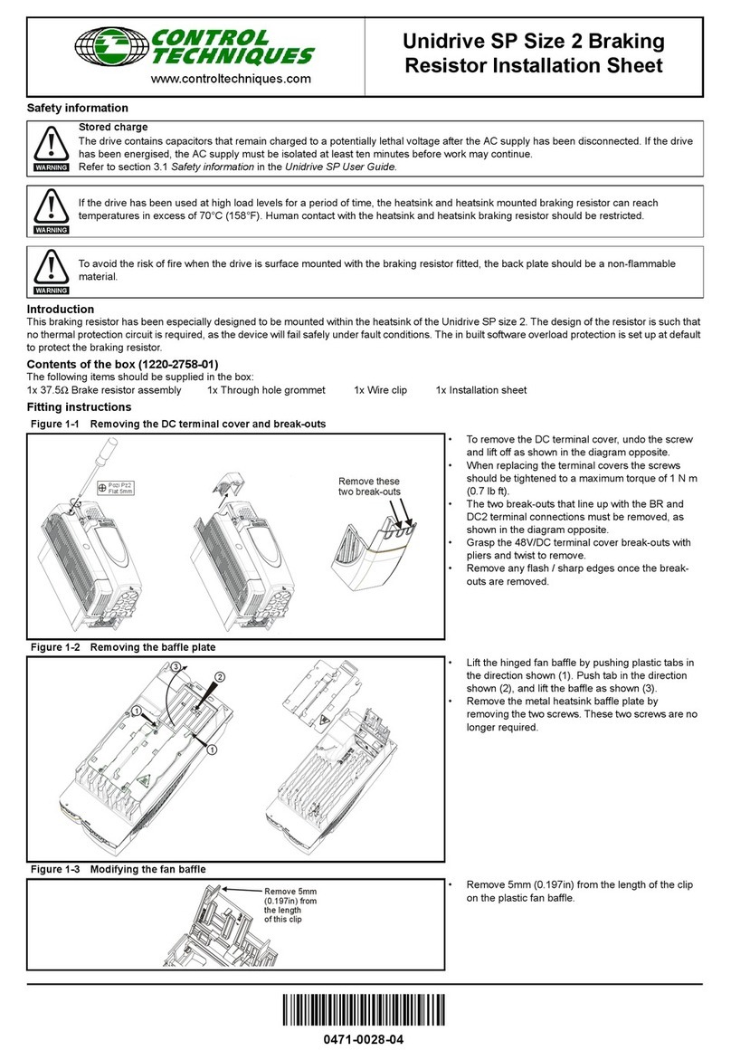 Control Techniques Unidrive Size 2 Assembly instructions