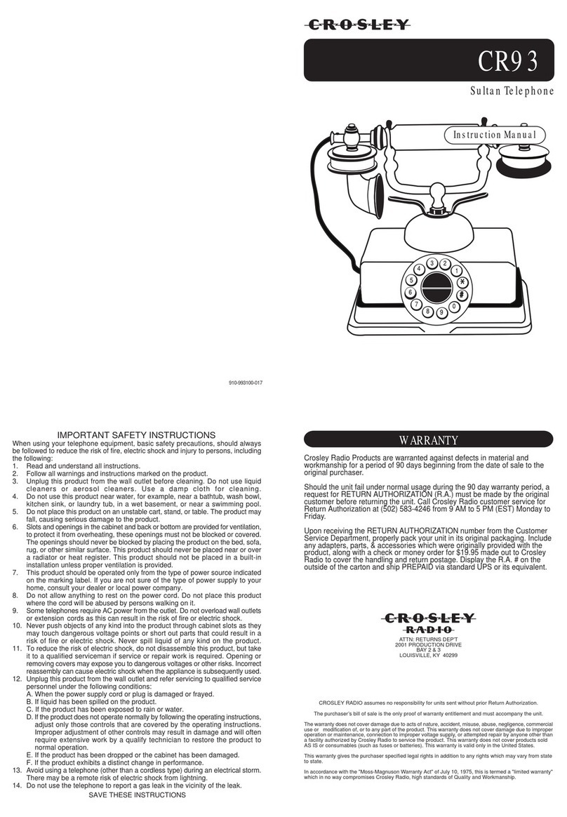 Crosley CR93 instruction manual