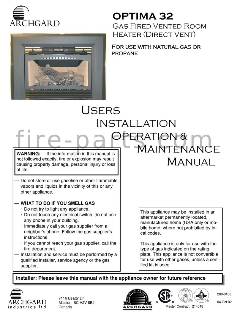 Archgard Optima 32 Users installation operation & maintenance manual Archgard Optima 32 Users installation operation & maintenance manual