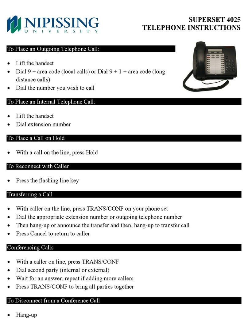 Mitel Superset 4025 instructions