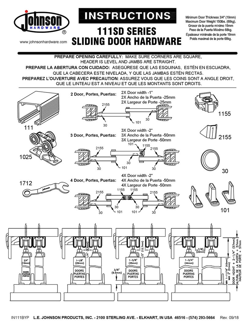 Johnson Hardware 111SD Series instructions Johnson Hardware 111SD Series instructions