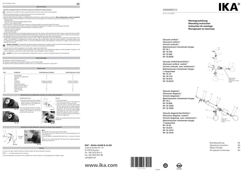 IKA RV 10.1 Mounting instruction
