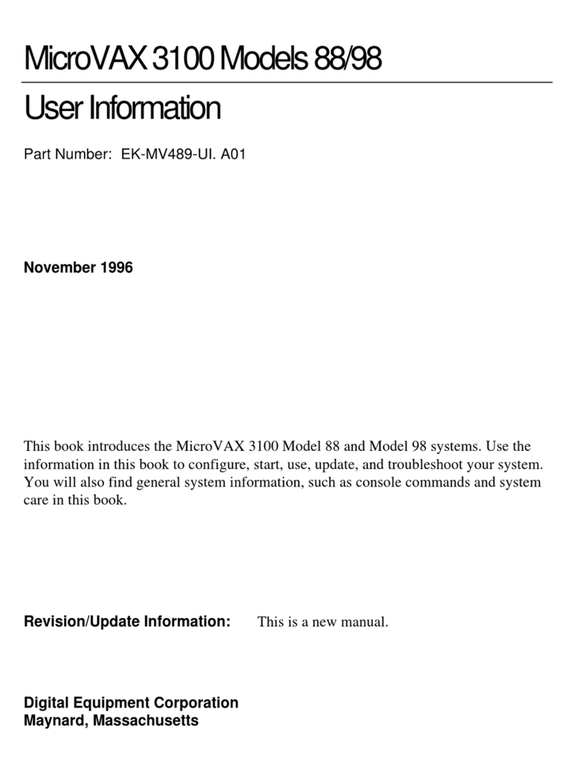 Digital Equipment MicroVAX 3100 88 Operation manual