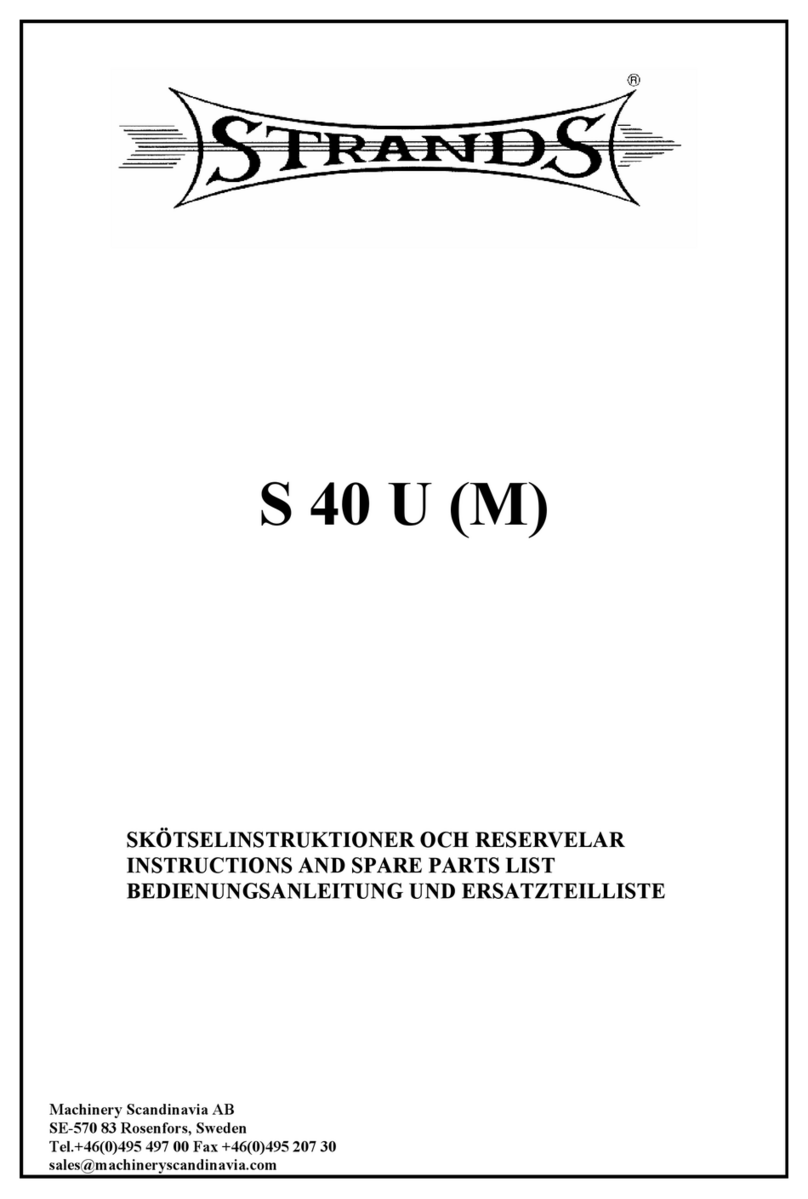 STRANDS S 40 U Instructions and Spare Parts List