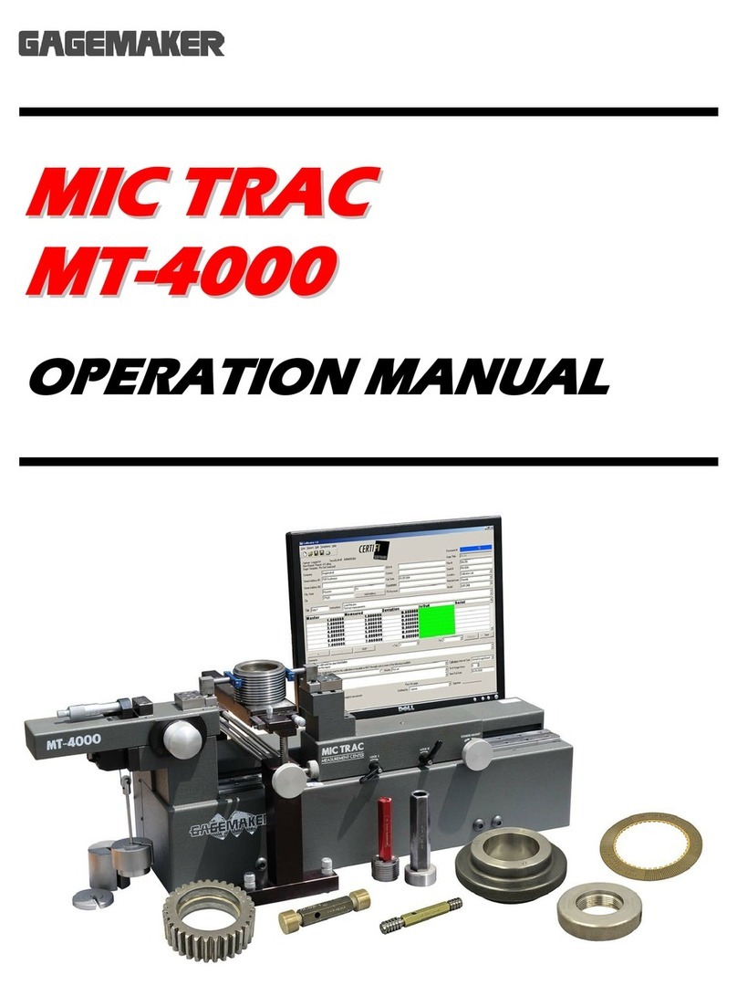 GAGEMAKER MIC TRAC MT-4000 Operation manual