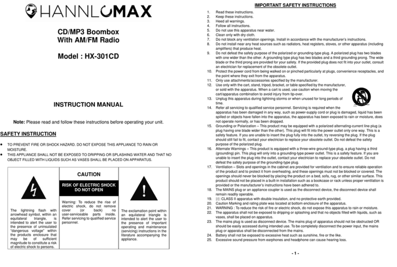 Hannlomax HX-301CD User manual