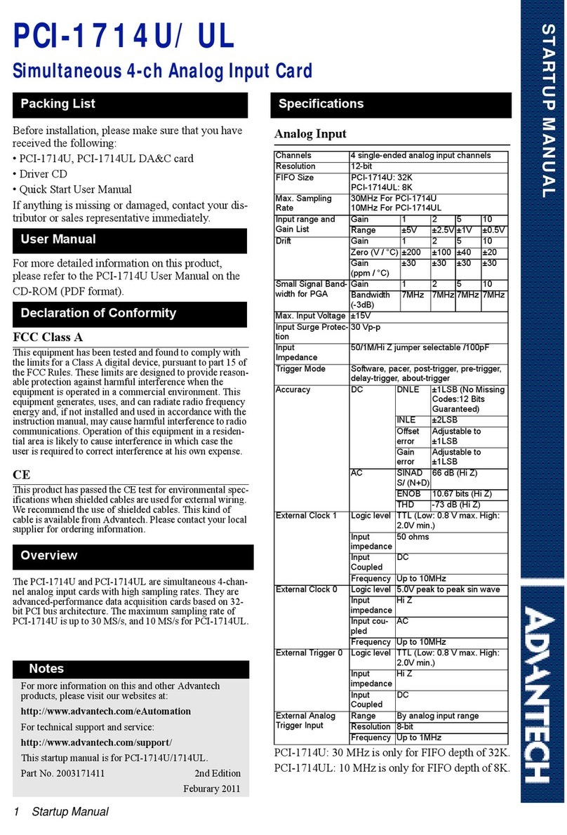 Advantech PCI-1714UL Installation and operation manual