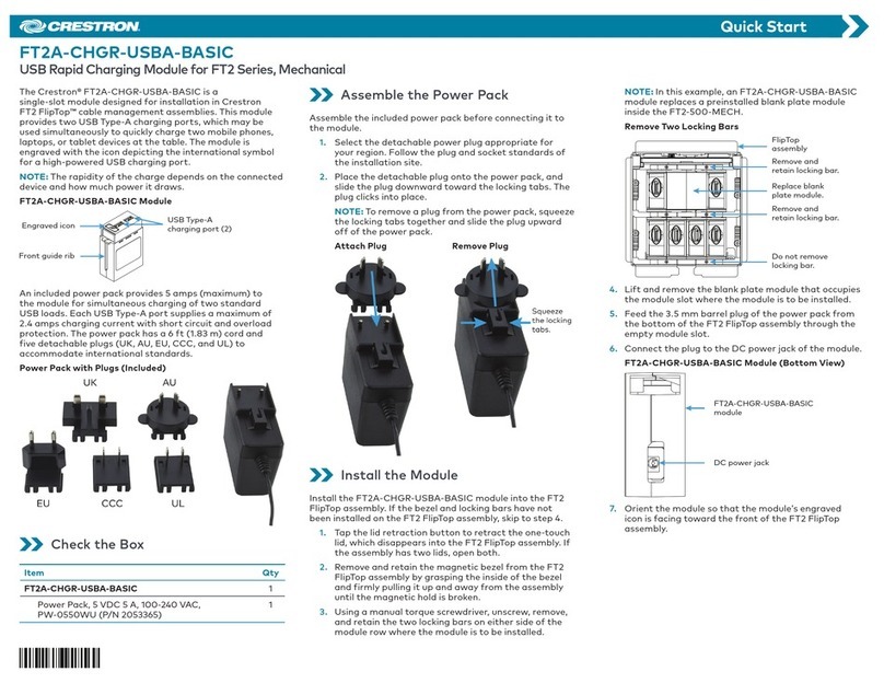 Crestron FT2A-CHGR-USBA-BASIC quick start