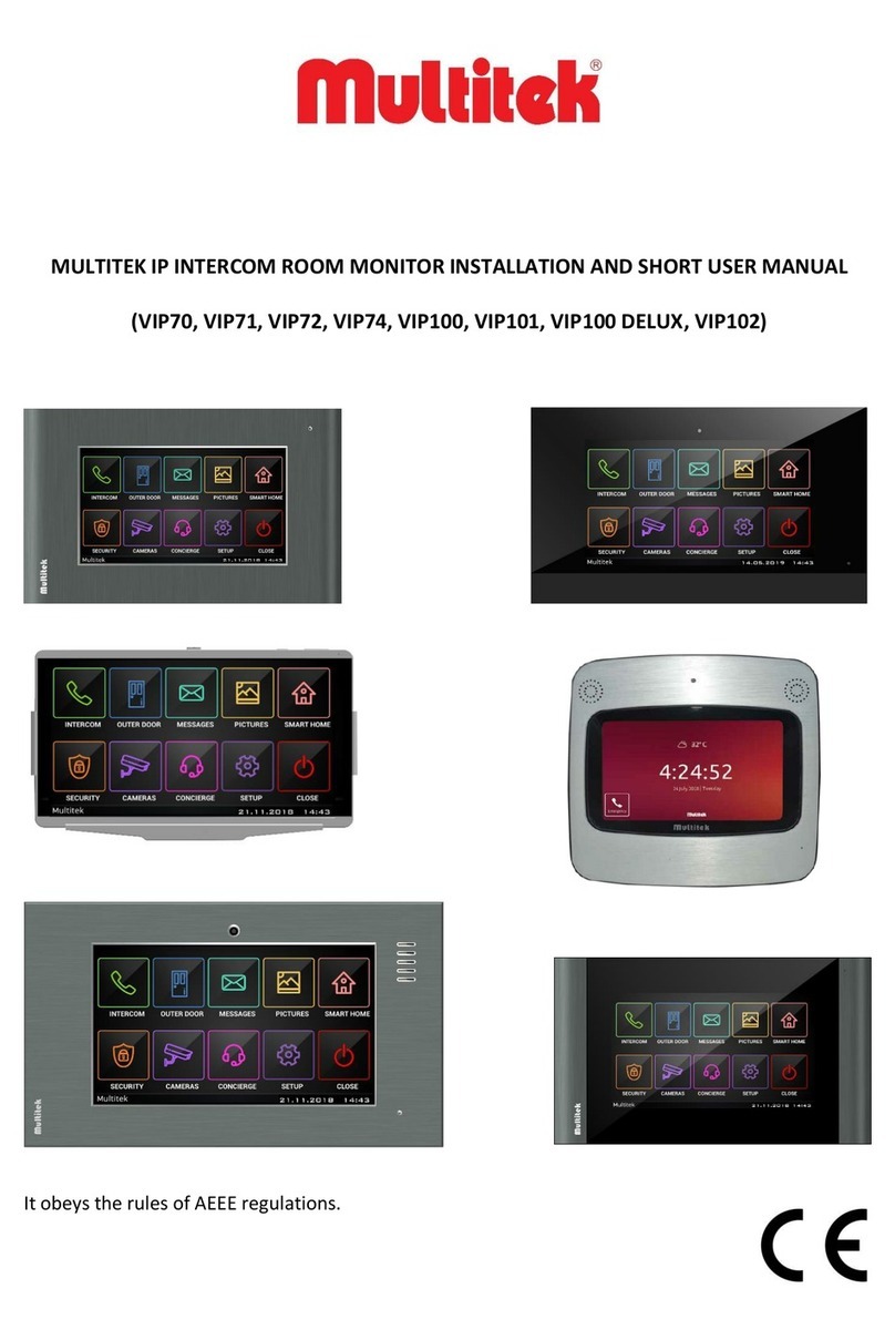 Multitek VIP70 Installation and user manual