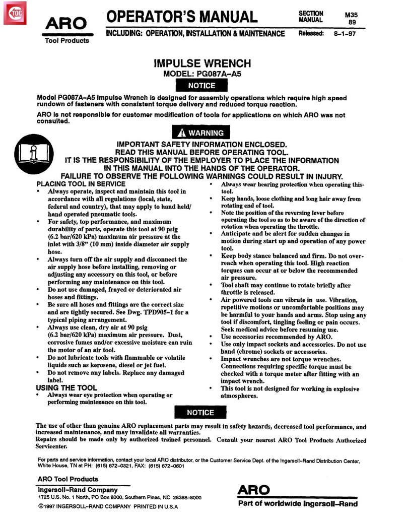 ARO PG087A-A5 Operator's manual