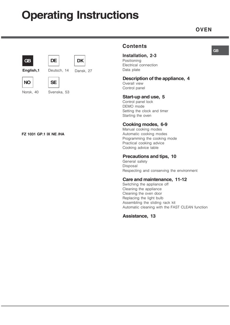 Hotpoint Ariston FZ 1031 GP.1 IX NE operating instructions