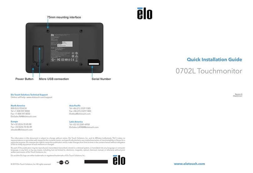 Elo TouchSystems 0702L User manual Elo TouchSystems 0702L User manual
