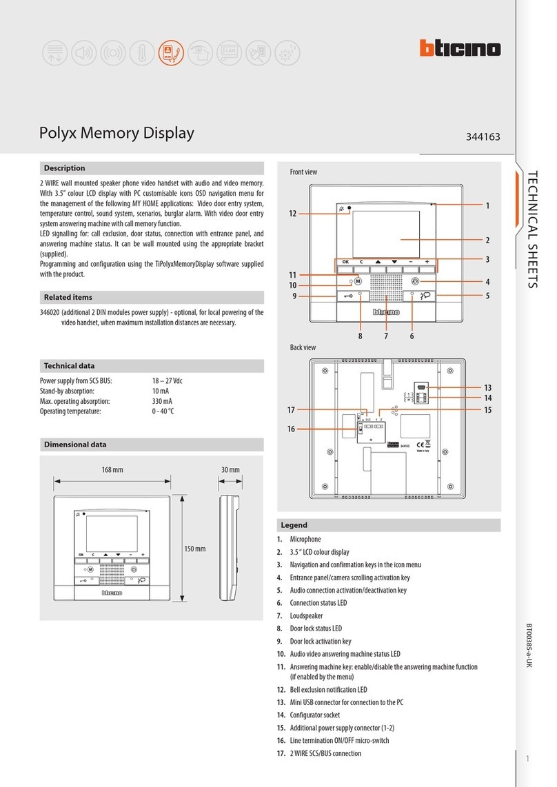 Bticino Polyx Memory 344163 Instruction Manual Bticino Polyx Memory 344163 Instruction Manual
