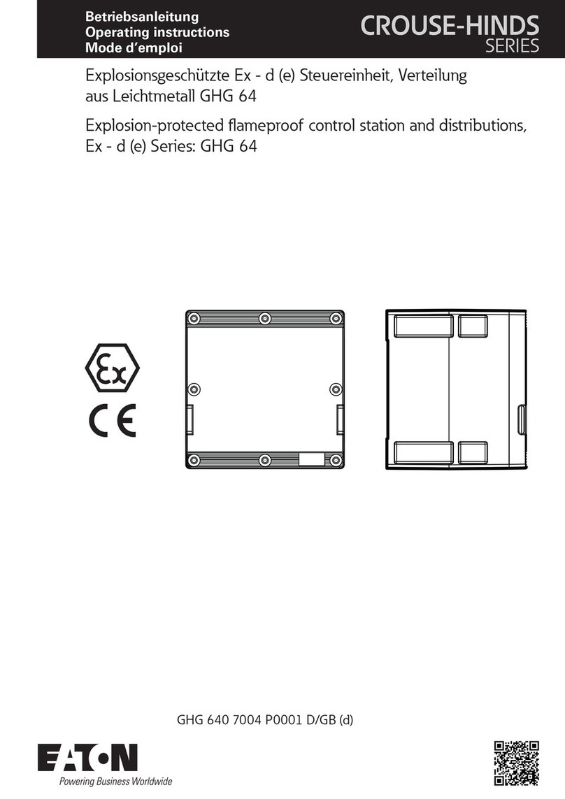 Eaton CROUSE-HINDS Ex - d Series User manual Eaton CROUSE-HINDS Ex - d Series User manual