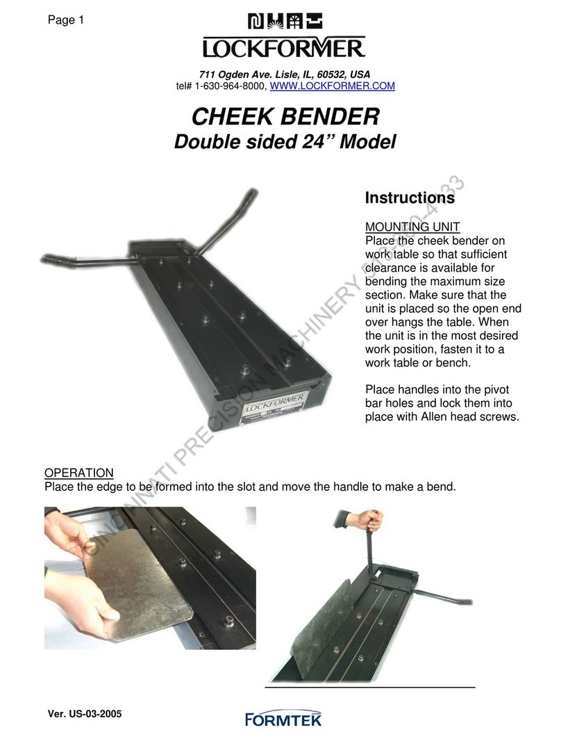 FORMTEK Lockformer CHEEK BENDER manual