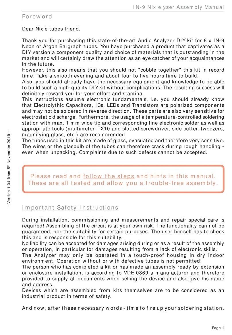 Mr. Nixie IN-9 Nixielyzer Assembly manual