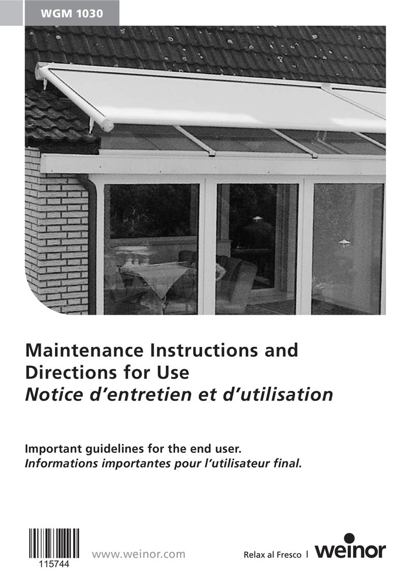 weinor WGM 1030 Maintenance instructions and directions for use