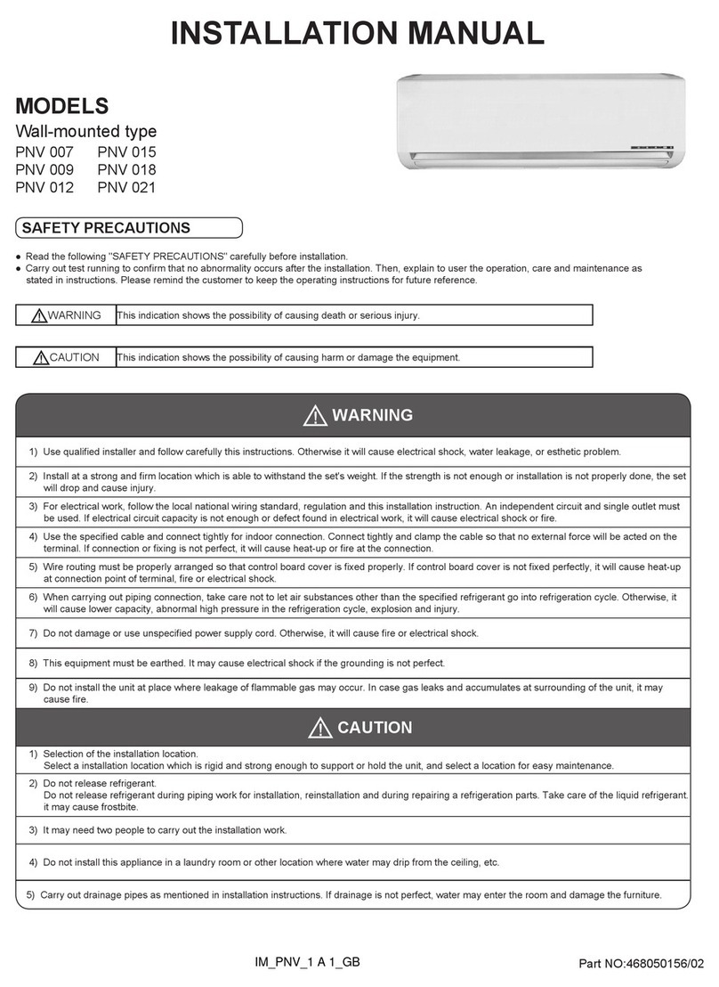 Airwell PNV007 installation manual