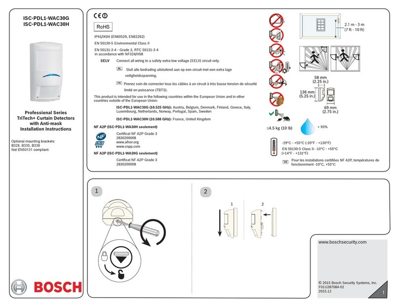Bosch TriTech+ Professional ISC-PDL1-WAC30G installation instructions Bosch TriTech+ Professional ISC-PDL1-WAC30G installation instructions