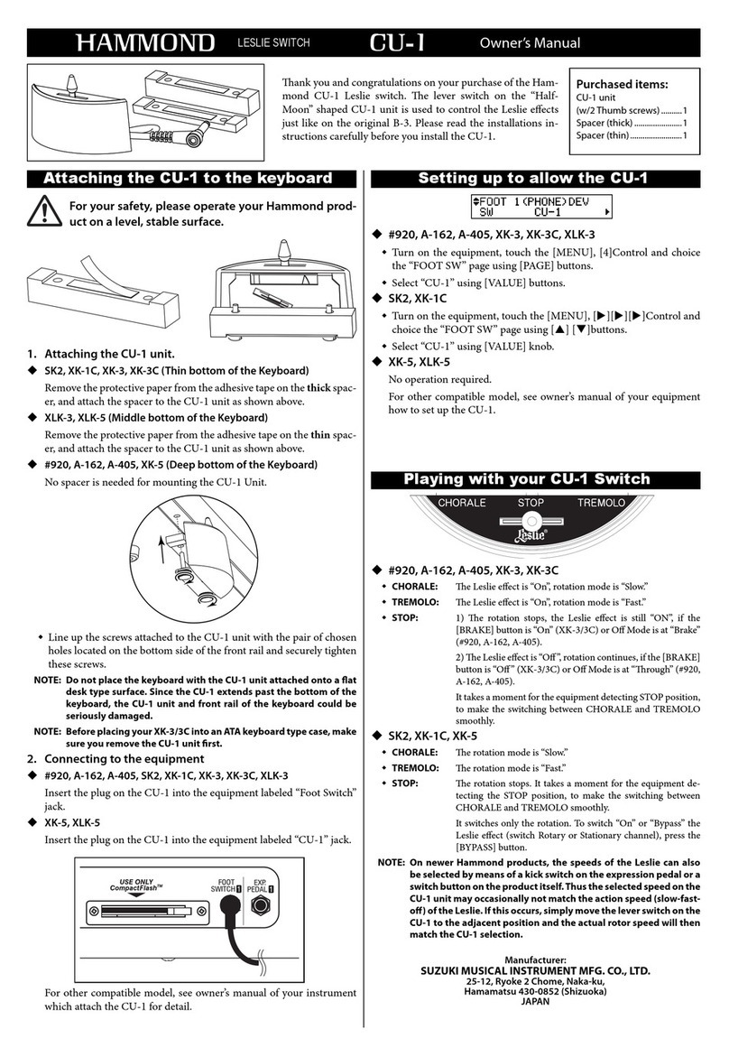 Hammond Leslie CU-1 owner's manual