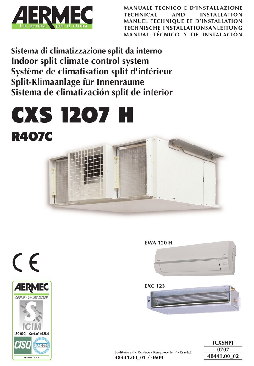 AERMEC CXS 1207 H TECHNICAL AND INSTALLATION