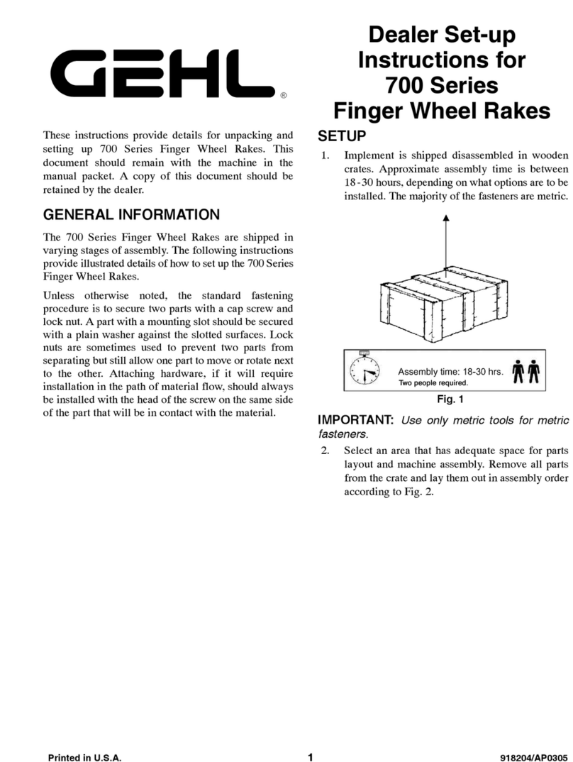 Gehl 700 Series Dealer Setup Instructions