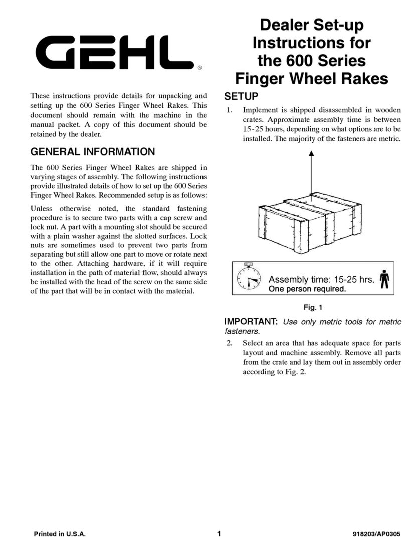 Gehl 600 Series Dealer Setup Instructions