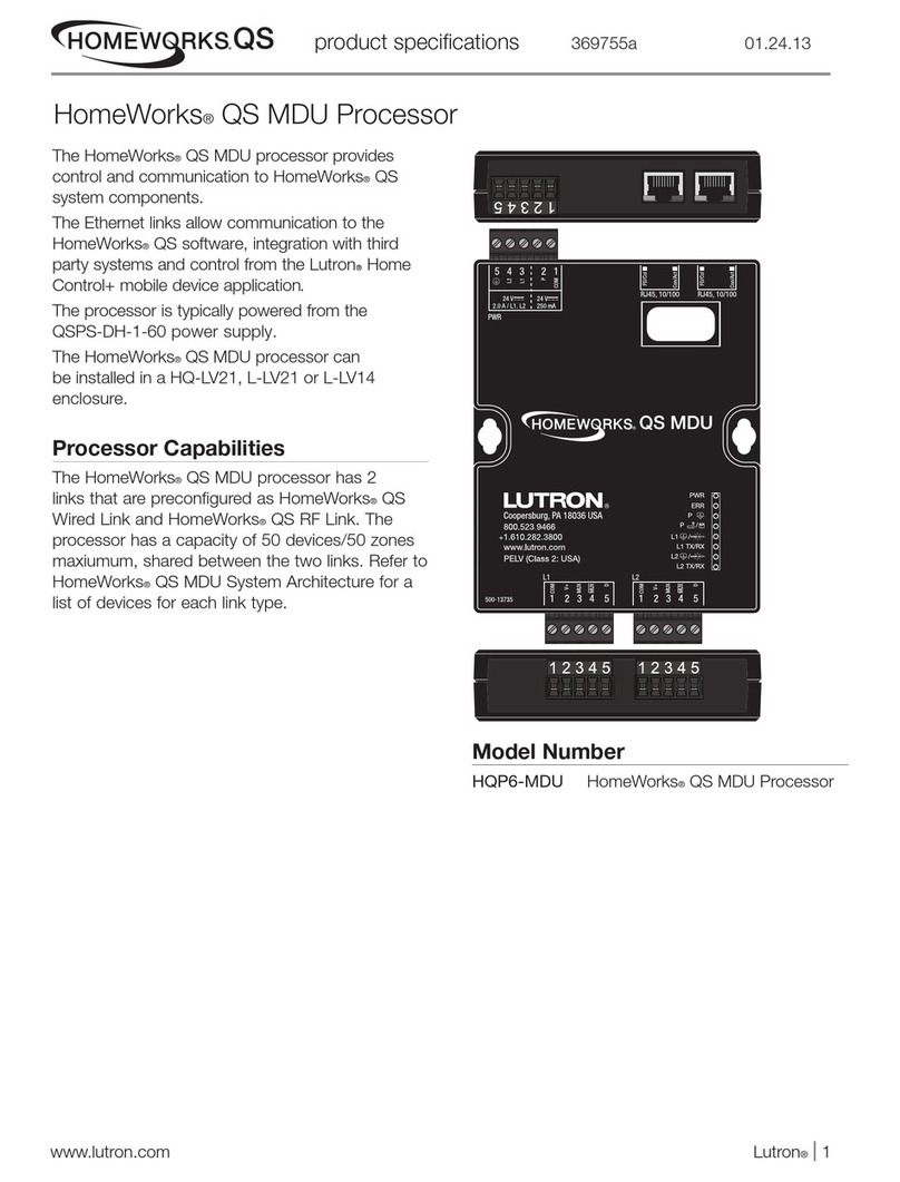Homeworks QS HQP6-MDU Product specifications