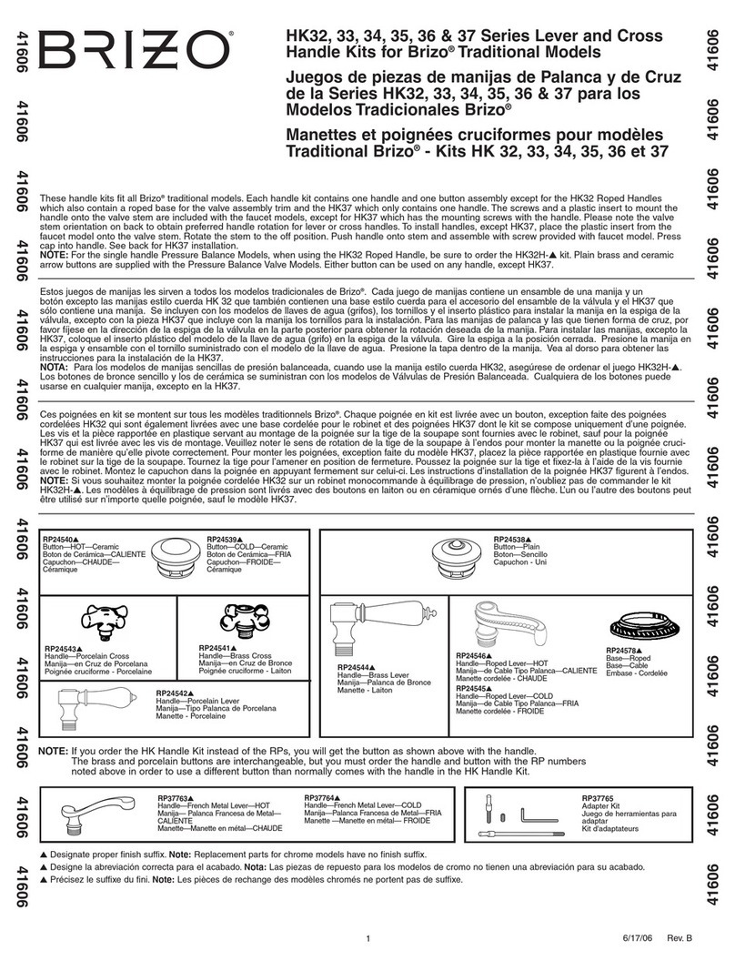 Brizo HK32 Series quick start guide Brizo HK32 Series quick start guide