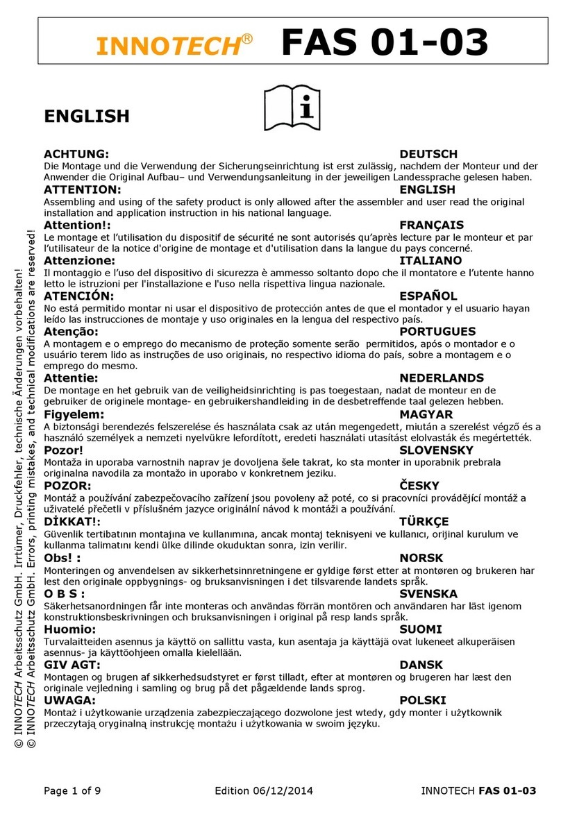 Innotech FAS 01 Installation and use instructions