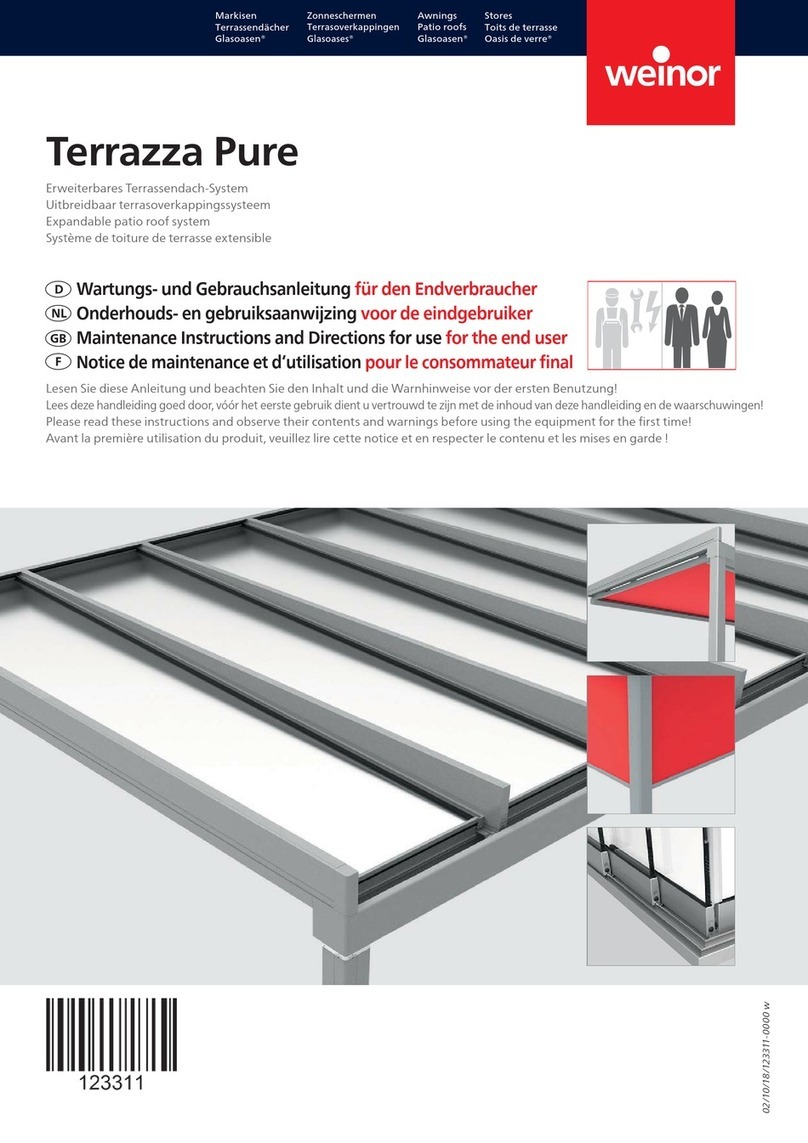weinor Terrazza Pure Maintenance Instructions and Directions for use for the end user