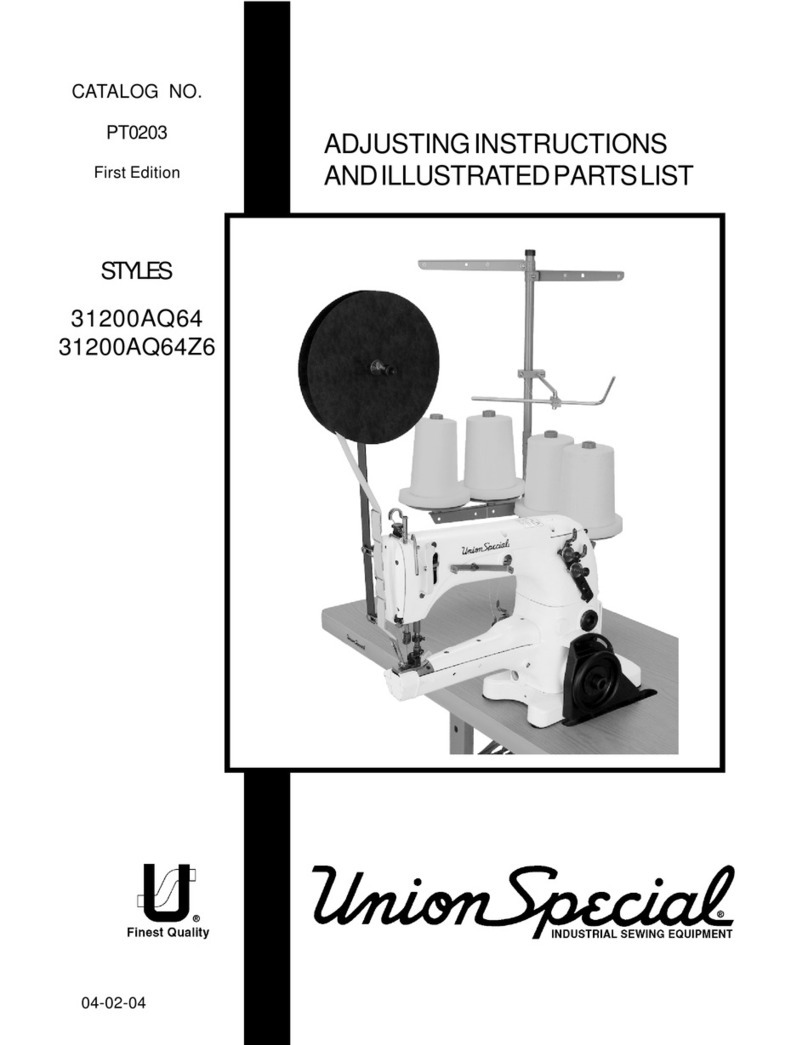 UnionSpecial 31200AQ64Z6 Adjusting instructions and illustrated parts list