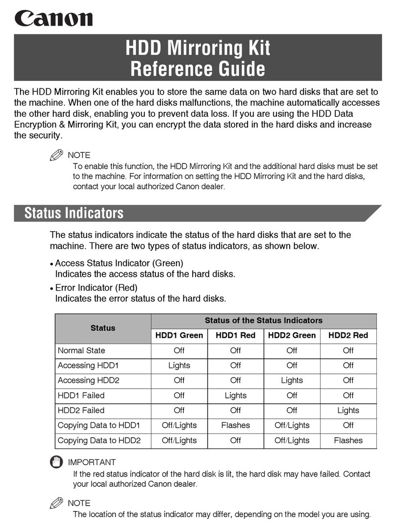 Canon HDD Mirroring Kit User manual
