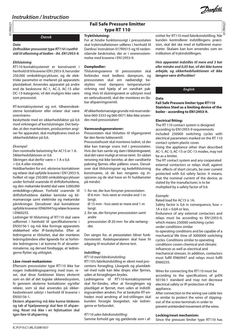 Danfoss RT 110 instructions