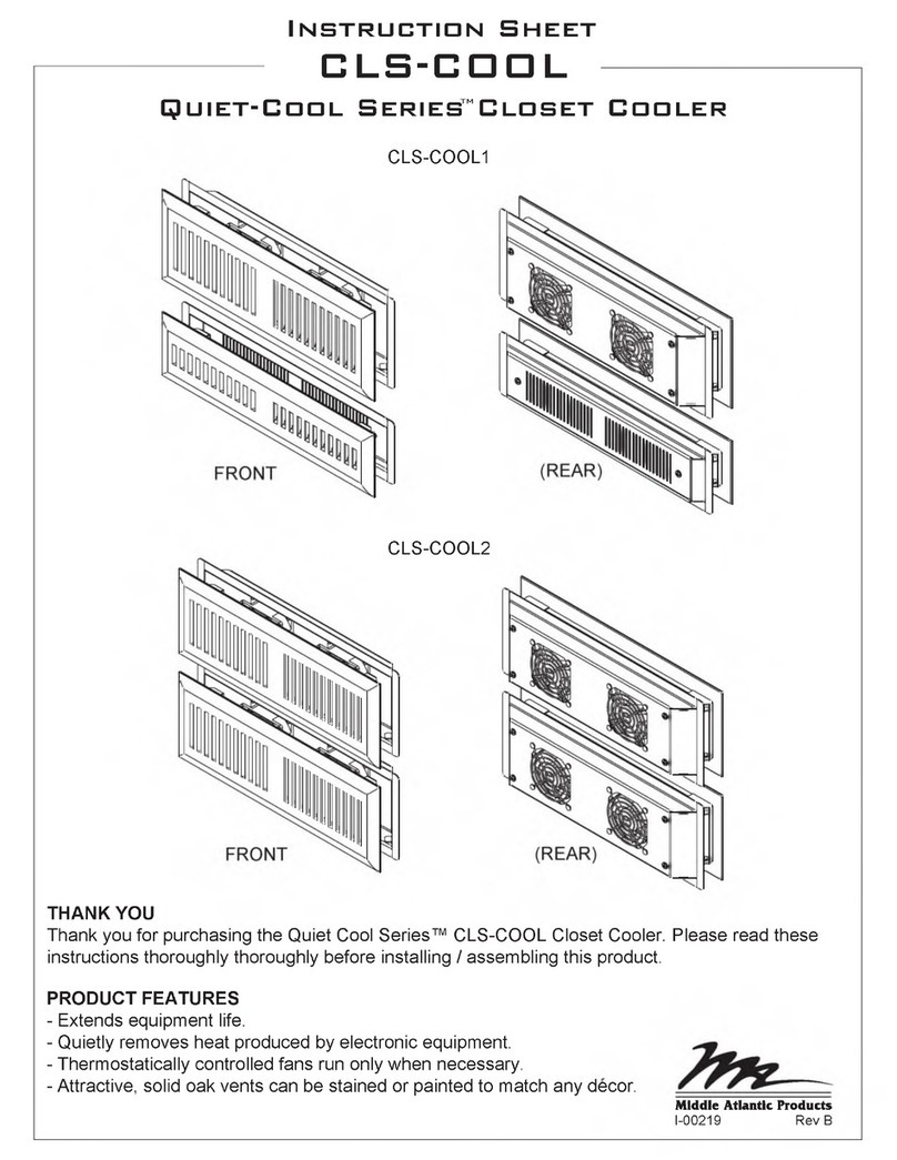 Middle Atlantic Products QUIET-COOL CLS-COOL1 instruction sheet