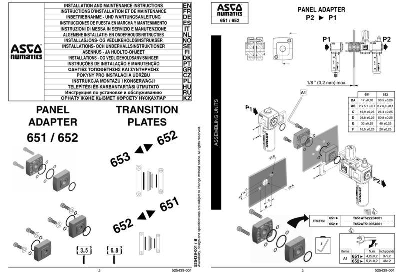 ASCO Numatics 651 Series Installation and maintenance instructions