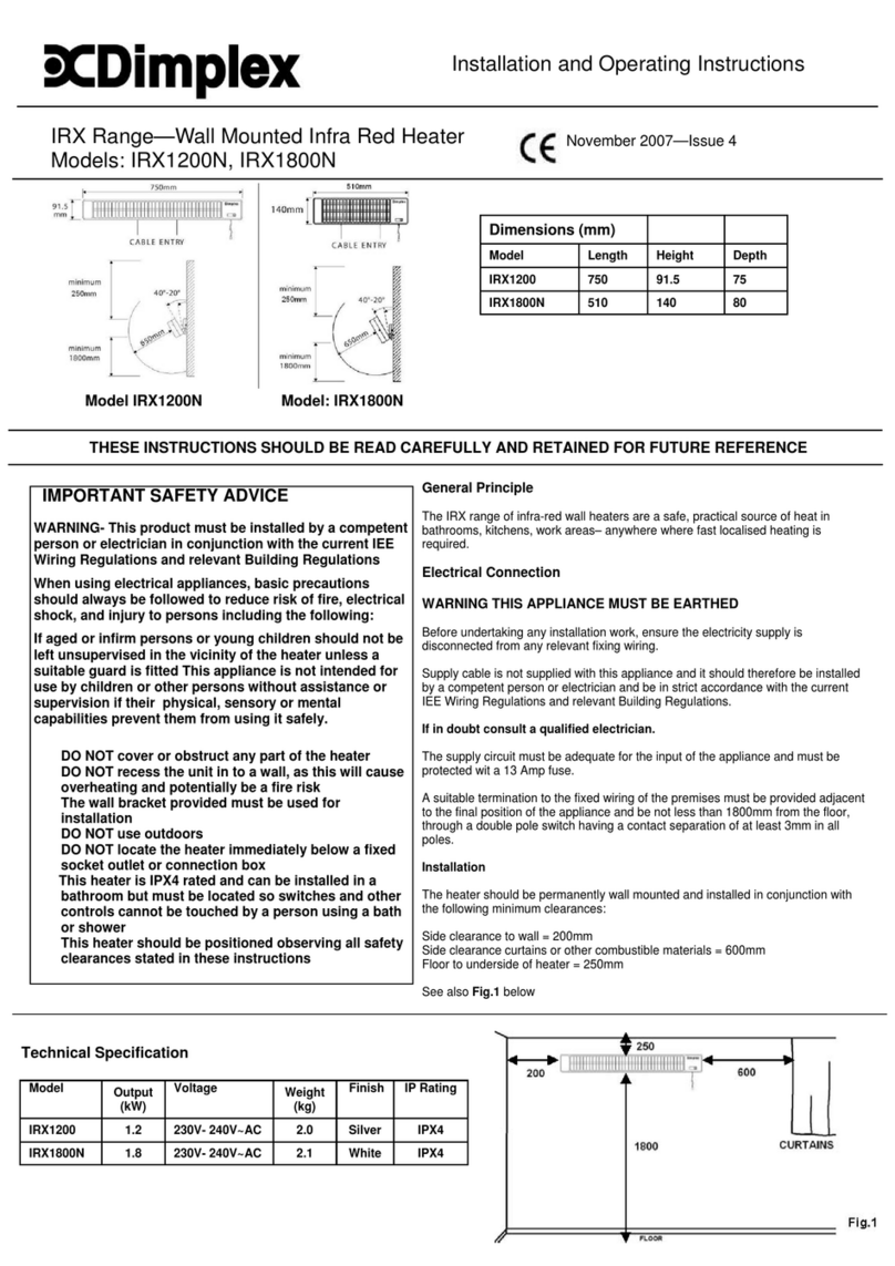 Dimplex IRX Series User manual