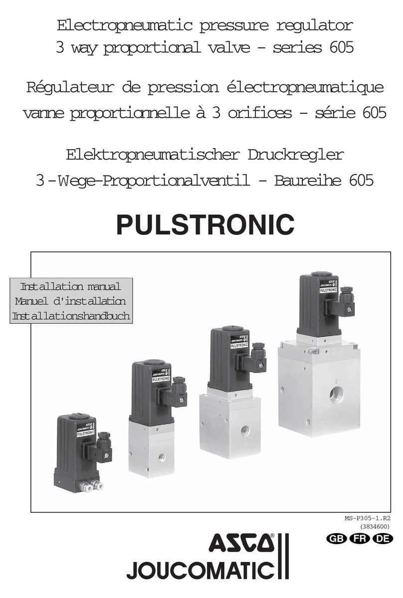Asco JOUCOMATIC PULSTRONIC 605 Series installation manual Asco JOUCOMATIC PULSTRONIC 605 Series installation manual