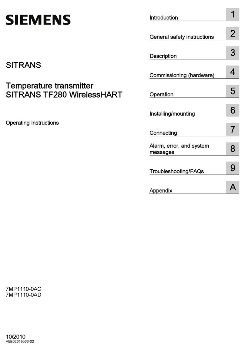 Siemens SITRANS TF280 WirelessHART User manual