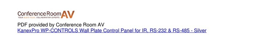KanexPro WP-CONTROLS User manual