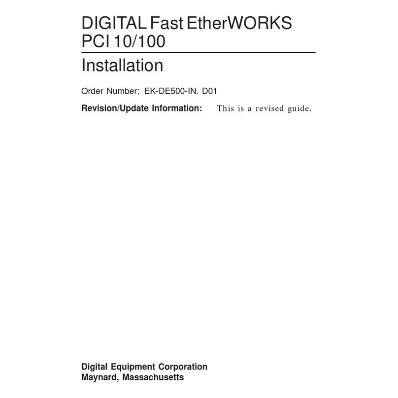 Digital Equipment Fast EtherWORKS DE500-BA Installation