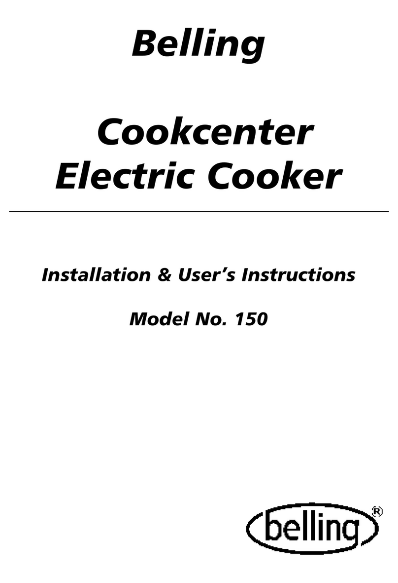Belling Cookcenter 150 Installation & user's instructions
