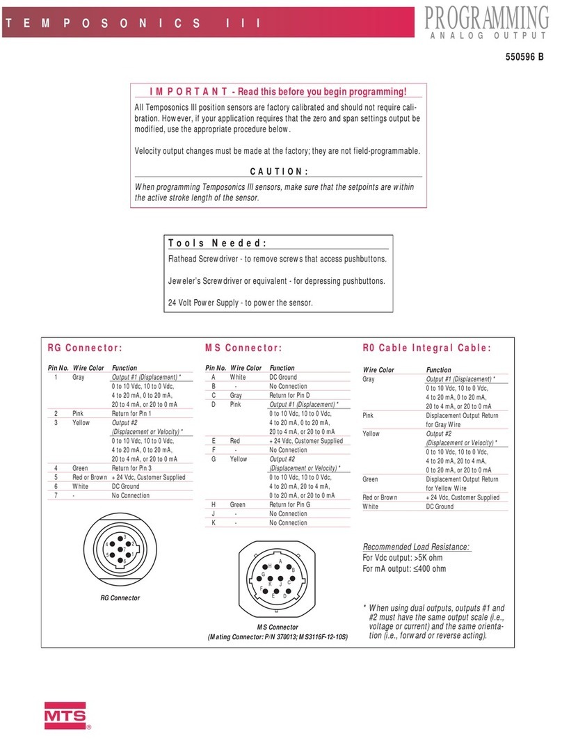 MTS Systems Temposonics III Operating instructions