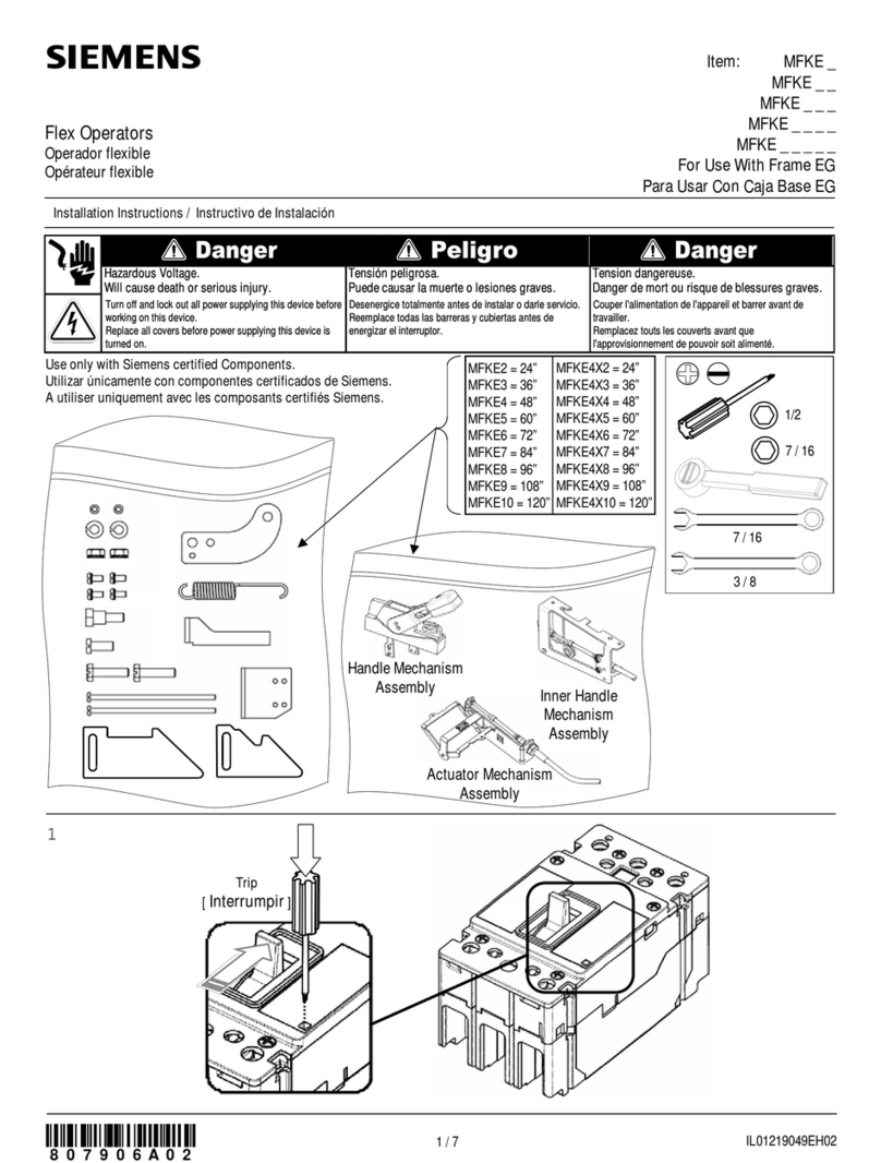 Siemens MFKE Series installation instructions