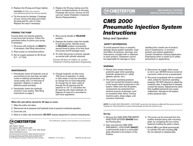Chesterton CMS 2000 Setup and operation instructions