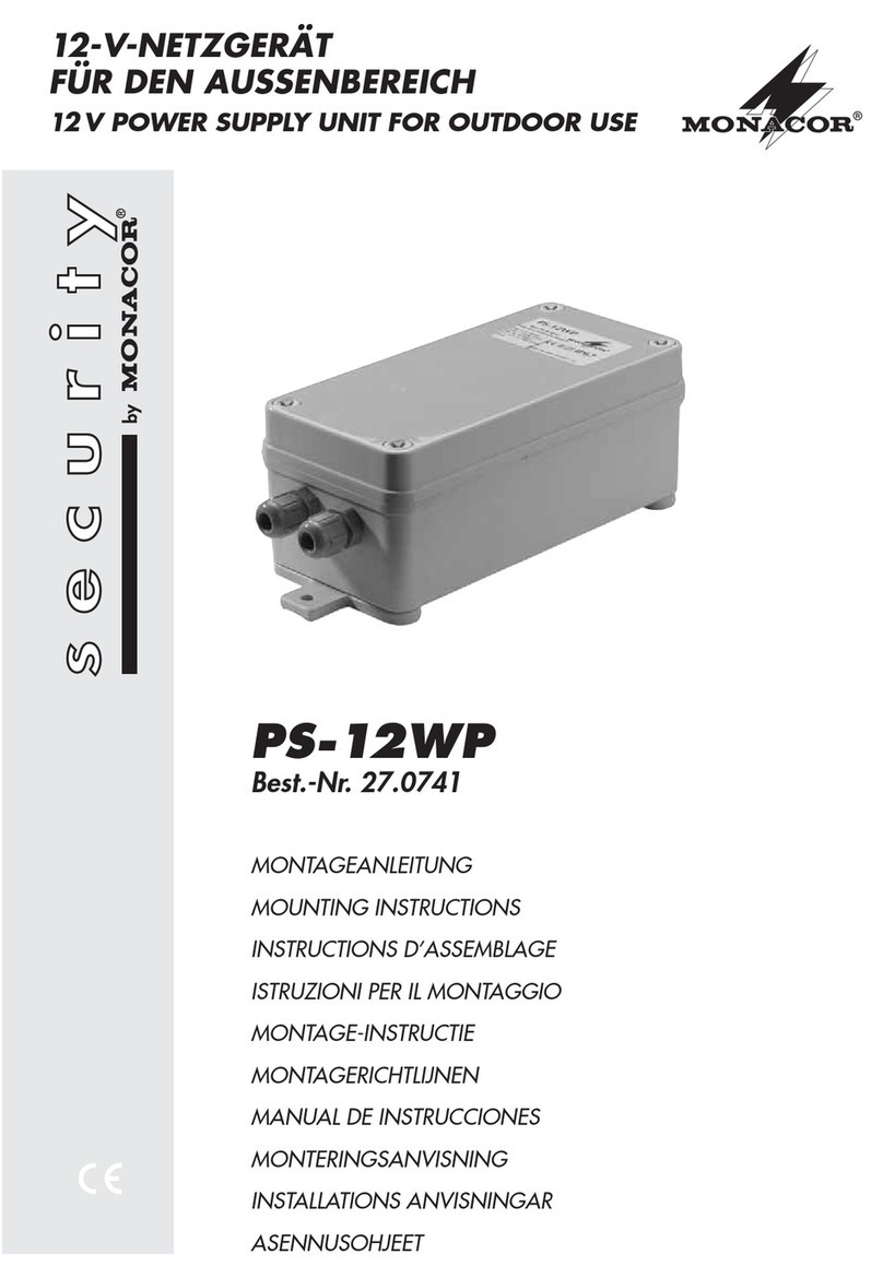 Monacor Security PS-12WP Mounting instructions